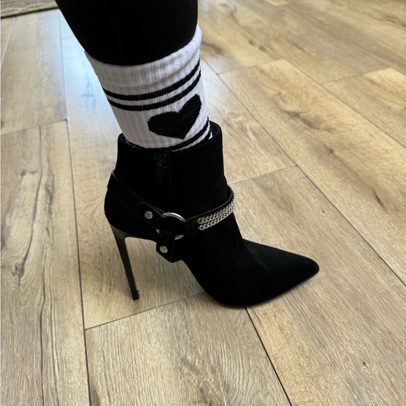 Saint Laurent Paris ankle boots suede with chain authentic - Picture 4 of 16